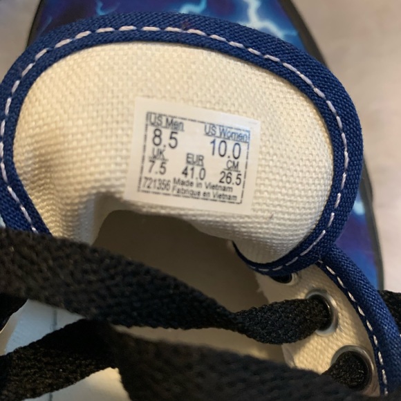 VANS MENS unisex Authentic Lightning Blue Canvas low sneakers size 8.5 L… - Picture 8 of 11